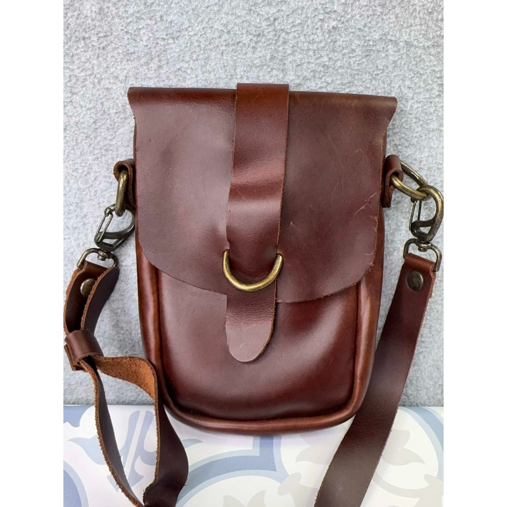 Saddleback Leather Love 41 Crossbody Bag Mahogany Brown Adjustable RARE - Picture 2 of 9